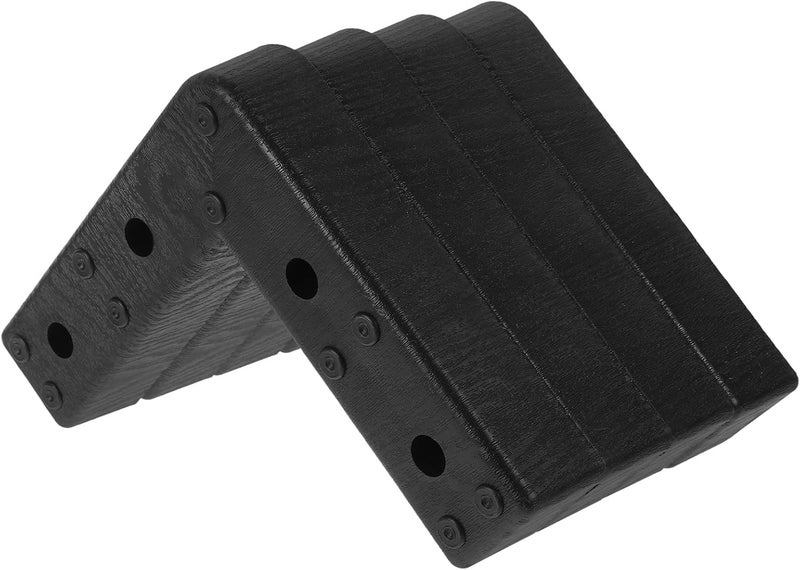 ABOOFAN 4pcs Plastic L-Shaped Sofa Legs Bed Frame Risers 3.5cm Black Furniture Support Feet Moisture Resistant for Couch Table Desk - Image 1
