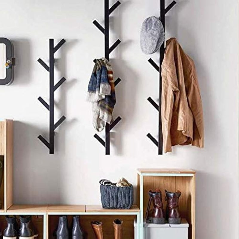 PREMIUM RACKS Coat Rack & Hat Rack - Modern Design - Wall Mounted - Stylish - (Black) - Image 1