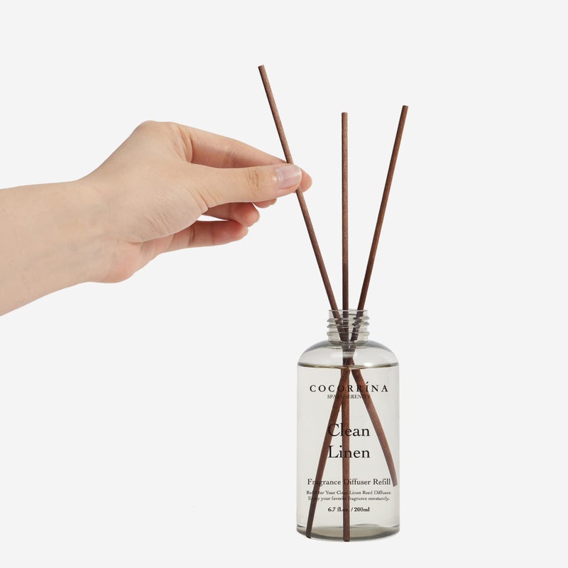 COCORRÃNA CocorrÃ­na Clean Linen Scented Reed Diffuser Oil with 8 Sticks Fragrance for Bedroom, Bathroom, Oil Diffuser, Home DÃ©cor, 6.7 fl oz. (200 ml) - Image 3
