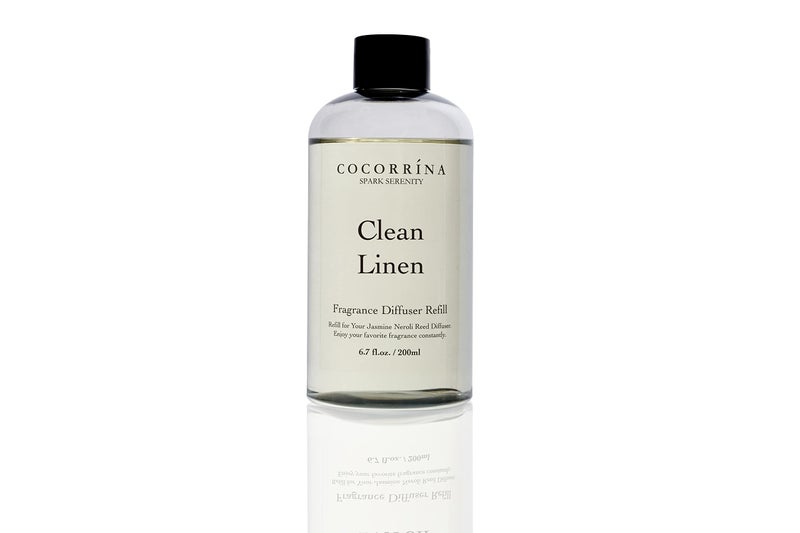 COCORRÃNA CocorrÃ­na Clean Linen Scented Reed Diffuser Oil with 8 Sticks Fragrance for Bedroom, Bathroom, Oil Diffuser, Home DÃ©cor, 6.7 fl oz. (200 ml) - Image 4