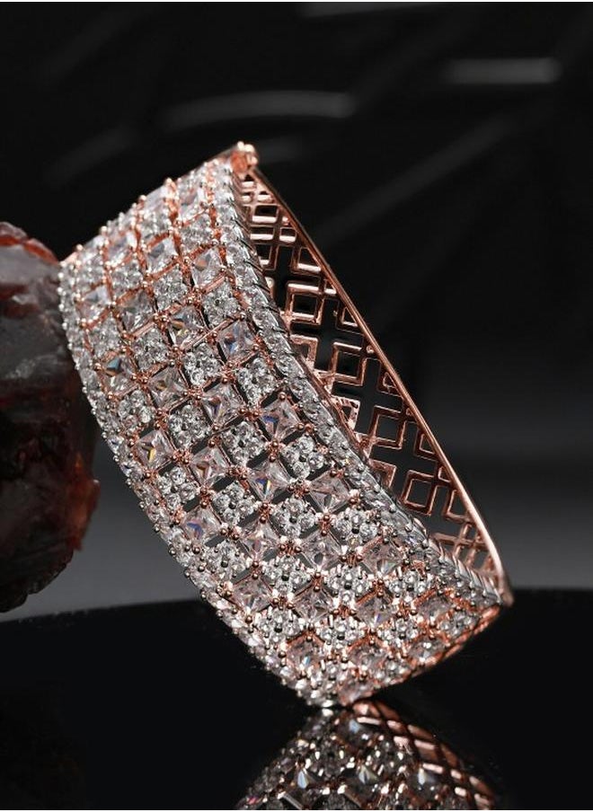 Priyaasi Elegant Women Brass Bracelet with pattern and secured with Interlock closure and styled in ideal for Western moments — a must-have for your statement wardrobe.  - Image 1