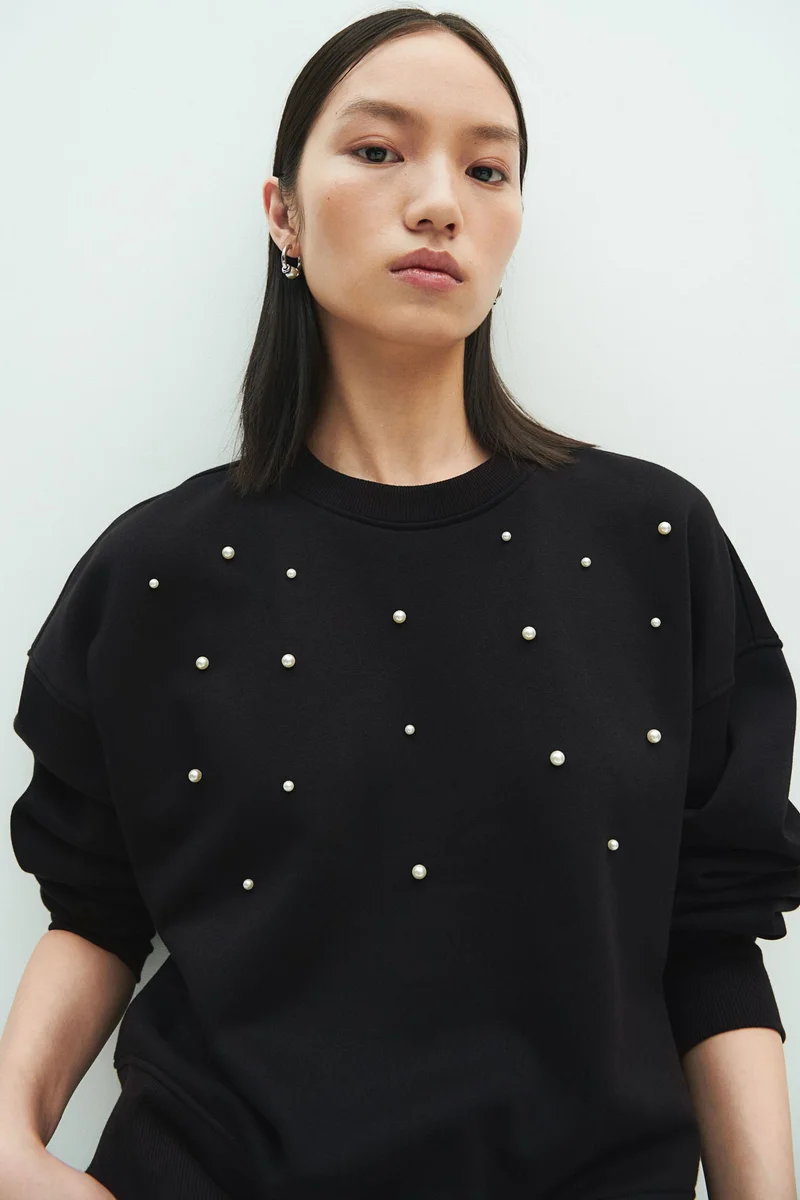 H&M Oversized embellished sweatshirt