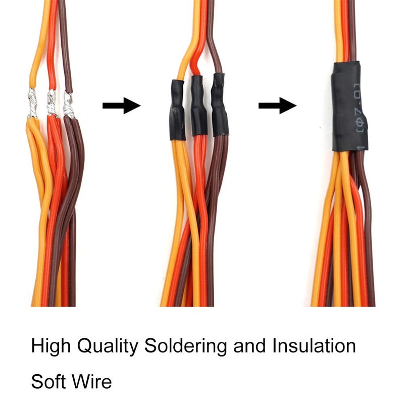 elechawk Servo Y Harness Splitter Cable 3 Pin Connector Wire Male to Female 4 Way Extension Lead Compatible with JR Futaba RC Car Airplanes (3PCS 1to2 and 2PCS 1to3) - Image 3