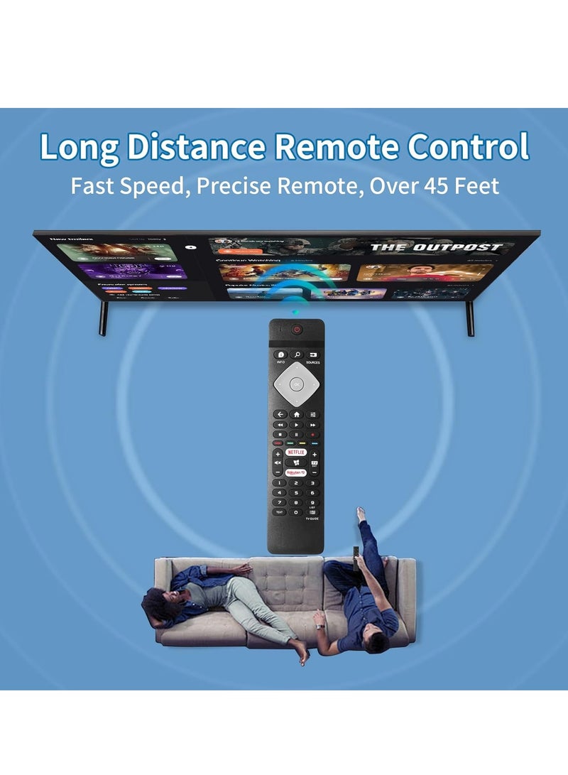 ELTRAZONE Replacement TV Remote Control Compatible with Philips 4K Smart TV BRC0884301/01 with battery - Image 4