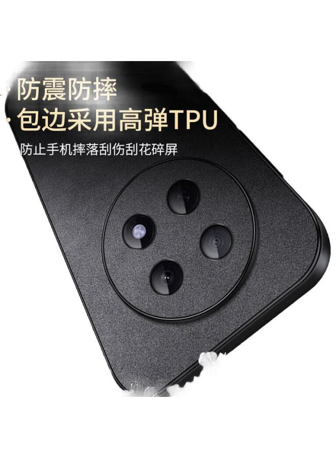 Shangsu, Suitable For Oppo A5Pro Phone Case, A5Pro Protective Cover, Shockproof, Full Lens Protection, Simple Luxury, Lambskin Silicone Outer Shell, Women'S And Men'S Leather Case, Gray - Image 2