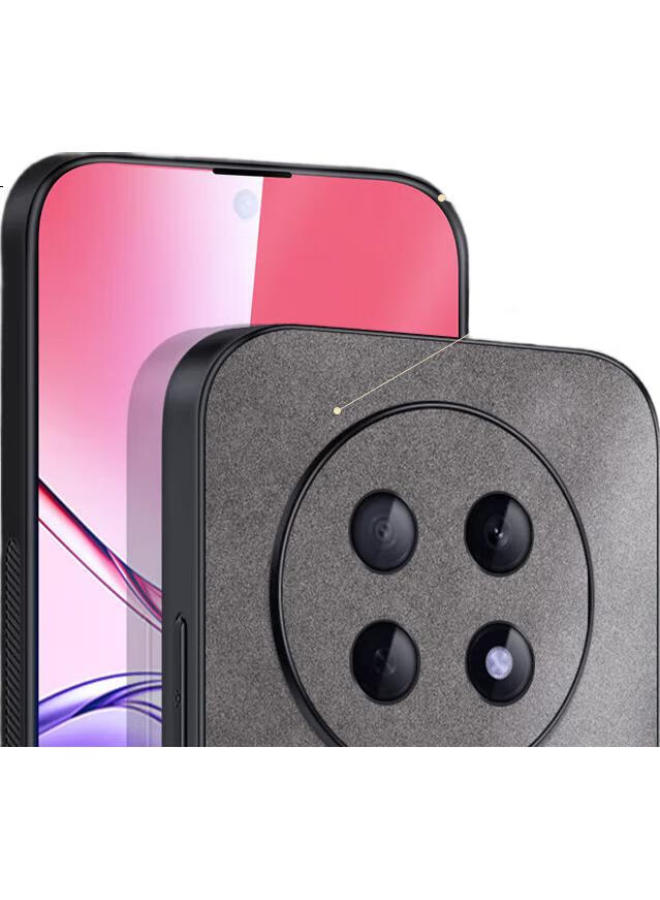 Shangsu, Suitable For Oppo A5Pro Phone Case, A5Pro Protective Cover, Shockproof, Full Lens Protection, Simple Luxury, Lambskin Silicone Outer Shell, Women'S And Men'S Leather Case, Gray - Image 3