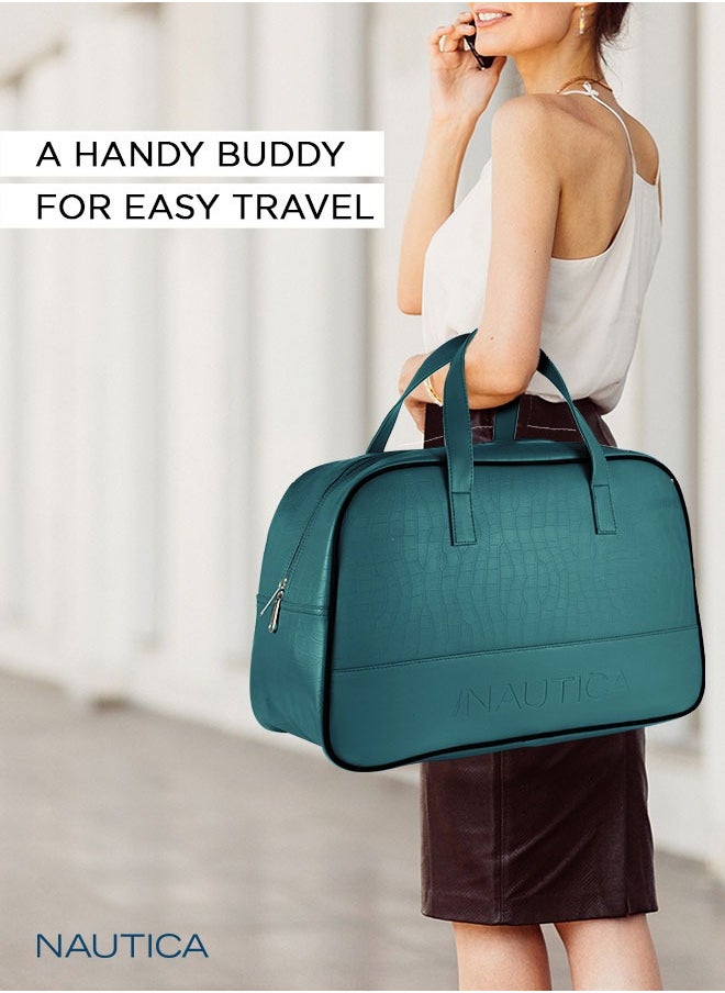 NAUTICA - Nautica Duffle Bag for Travel | Stylish Leatherette Luggage | Compact and Comfortable for Travelling | Suitable for Men's and Women's (Dark Green) 15 cm - Image 1