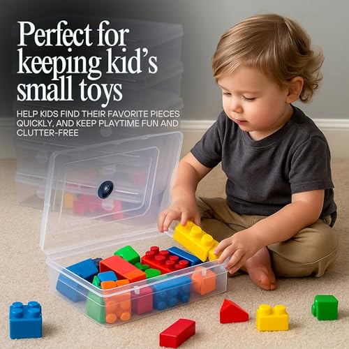 EOS- BUILDING TRUST Clear Plastic Medium Storage Boxes (Multi, Standard Size 17 x 12 x 4 cm) – Set of 6 Multipurpose Transparent Organizers for Medicines, Jewelry, Toys, Stationery, Size 44 - Image 5