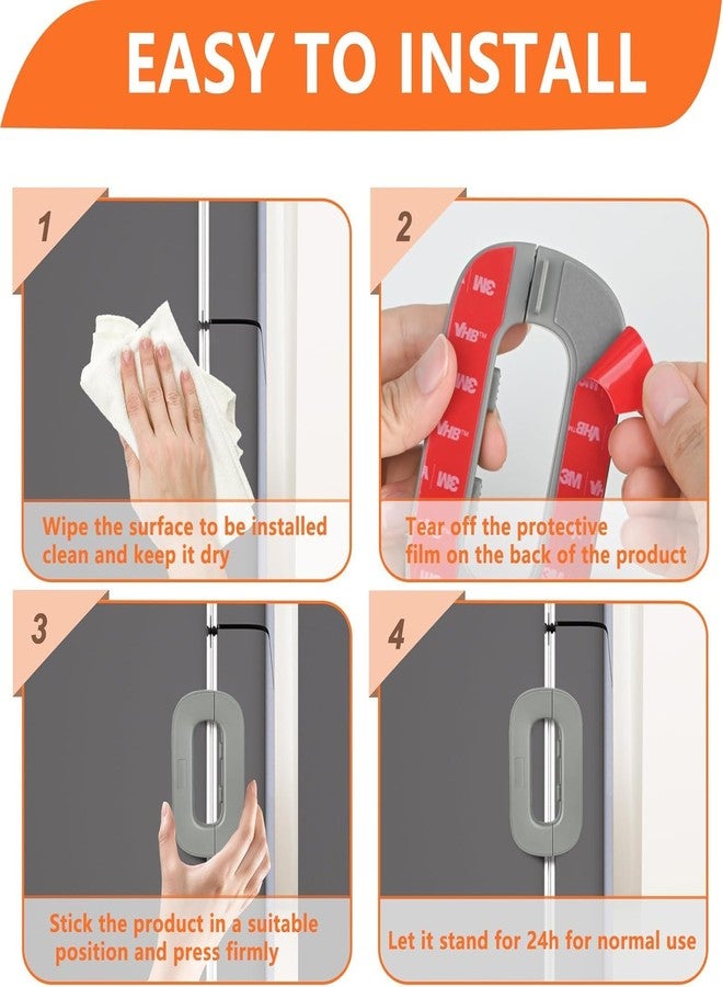 Bitnex Child Safety Door Locks,Self Adhesive Cabinet Locks and Refrigerator Fridge Freezer Door Lock with Strong Adhesive,No Drill, Easy Install Toddler Proof Latch for Fridge, Freezer, Cabinets, and Appliances - Image 5