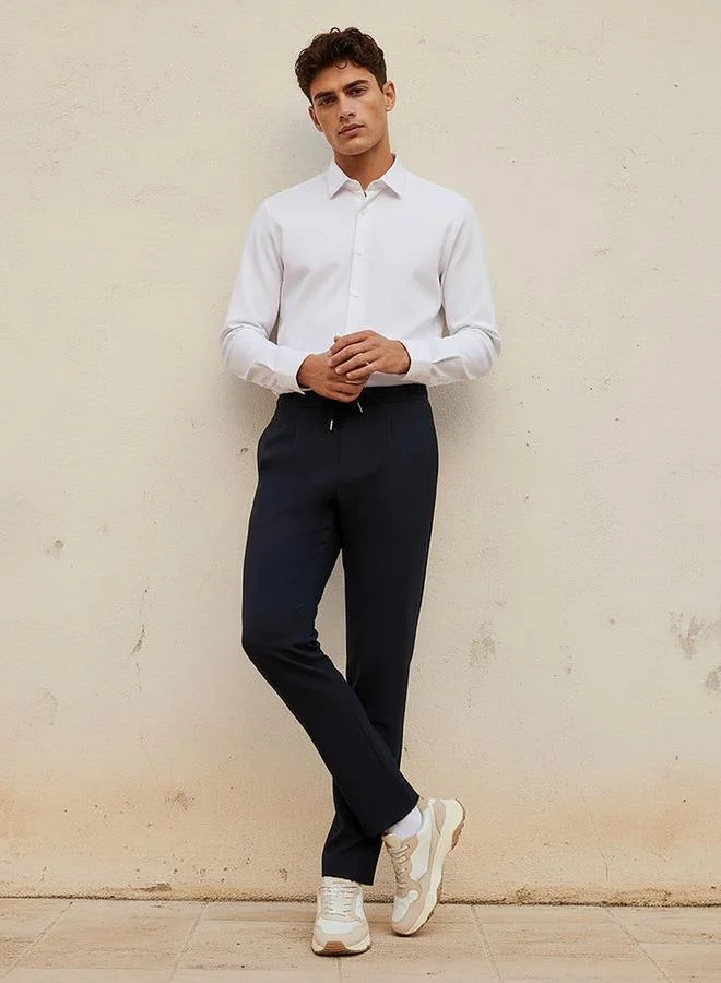 Splash FAV NAVY Men Regular Fit Formal Trousers for Men | Best Price UAE