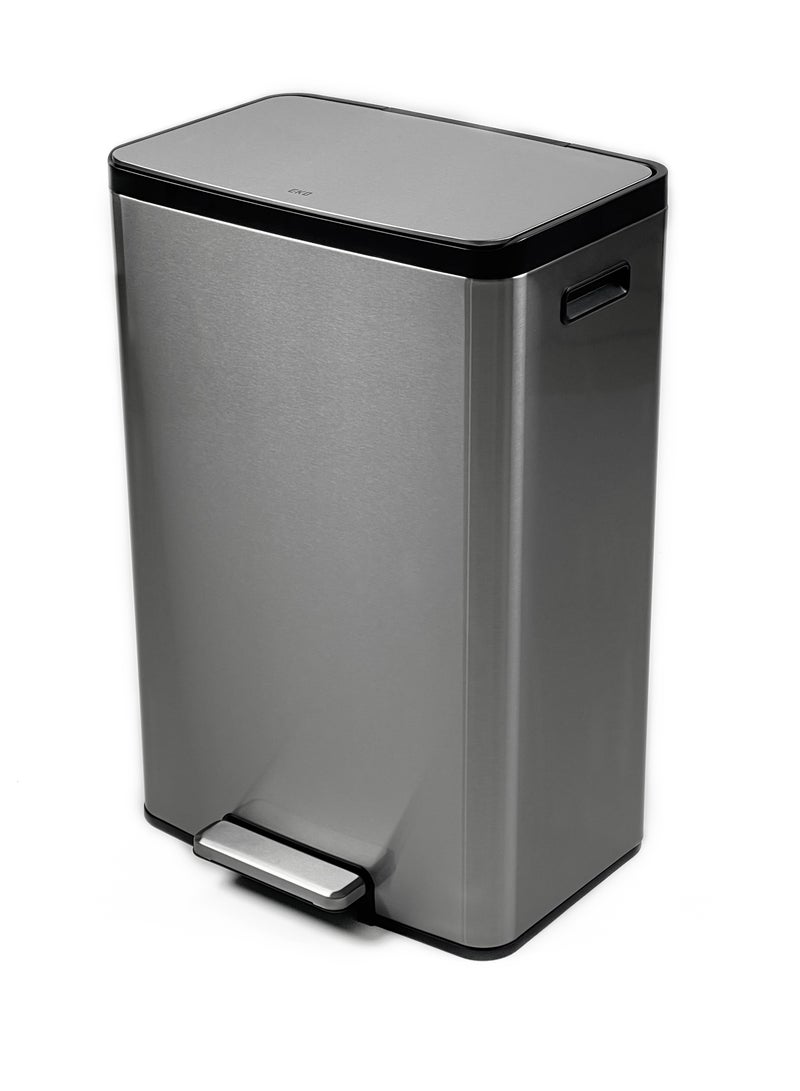 EKO Rectangle Soft Close Step Bin 50L Silver