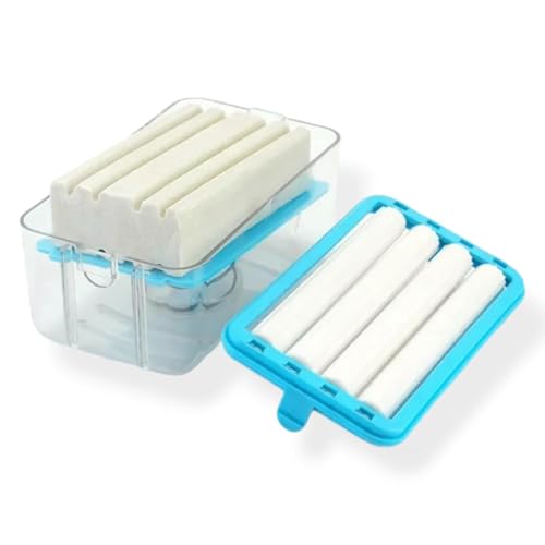 LEMBOSE 2-in-1 Portable Laundry Soap Box Dispenser with Rubber Roller & Drain Holes – Travel Soap Bar Holder with Foaming Soap Saver (Multicolor) - Image 1