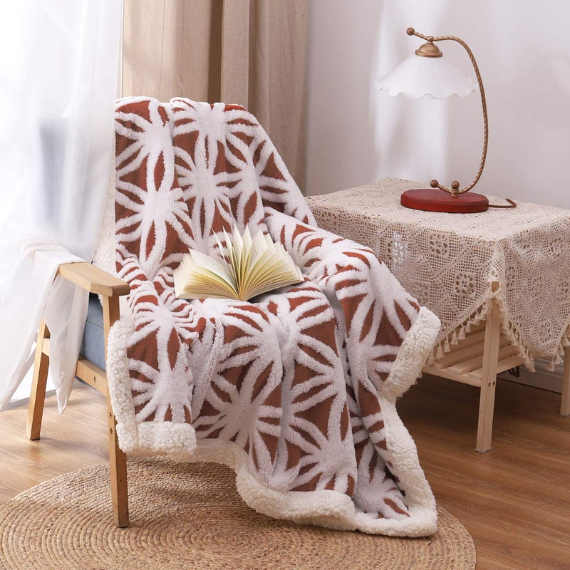 LOMAO Sherpa Fleece Blanket Fuzzy Soft Throw Blanket Dual Sided Blanket for Couch Sofa Bed (Brown, 60''x80'') - Image 2
