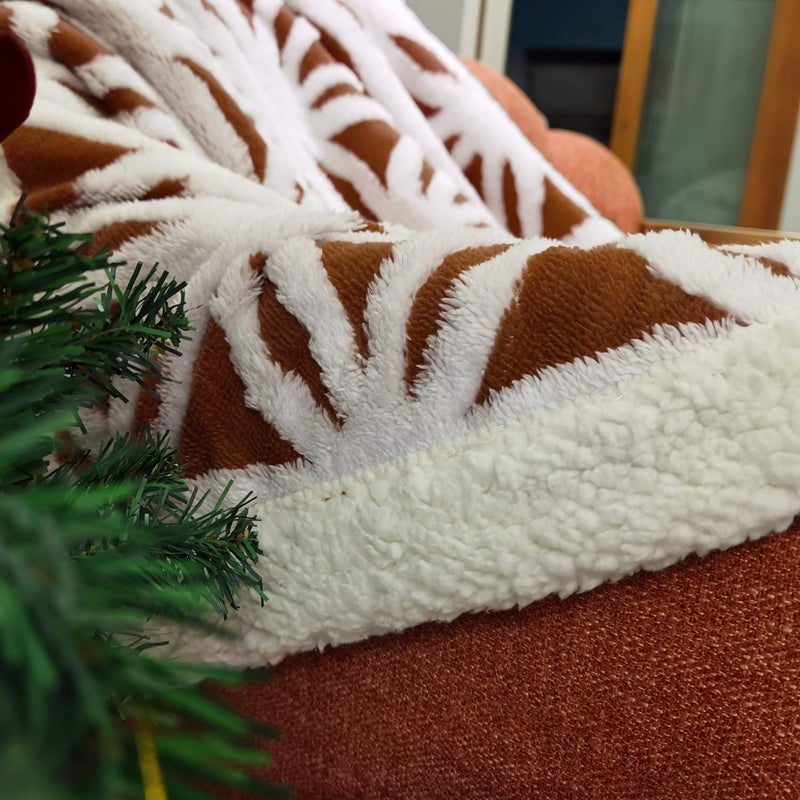 LOMAO Sherpa Fleece Blanket Fuzzy Soft Throw Blanket Dual Sided Blanket for Couch Sofa Bed (Brown, 60''x80'') - Image 3