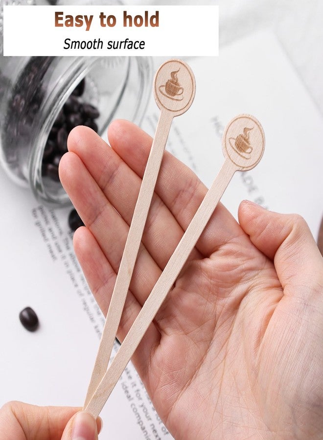 HANSGO 150PCS Coffee Stirrers, 5.9 Inch Coffee Stir Sticks with Round Ends, Cafe Grade Natural Wooden Stir Sticks, Wooden Beverage Mixer for Cocktails, Milk, Tea, Hot Cocoa - Image 4