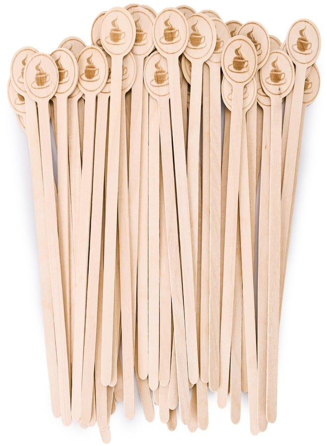 HANSGO 150PCS Coffee Stirrers, 5.9 Inch Coffee Stir Sticks with Round Ends, Cafe Grade Natural Wooden Stir Sticks, Wooden Beverage Mixer for Cocktails, Milk, Tea, Hot Cocoa - Image 1
