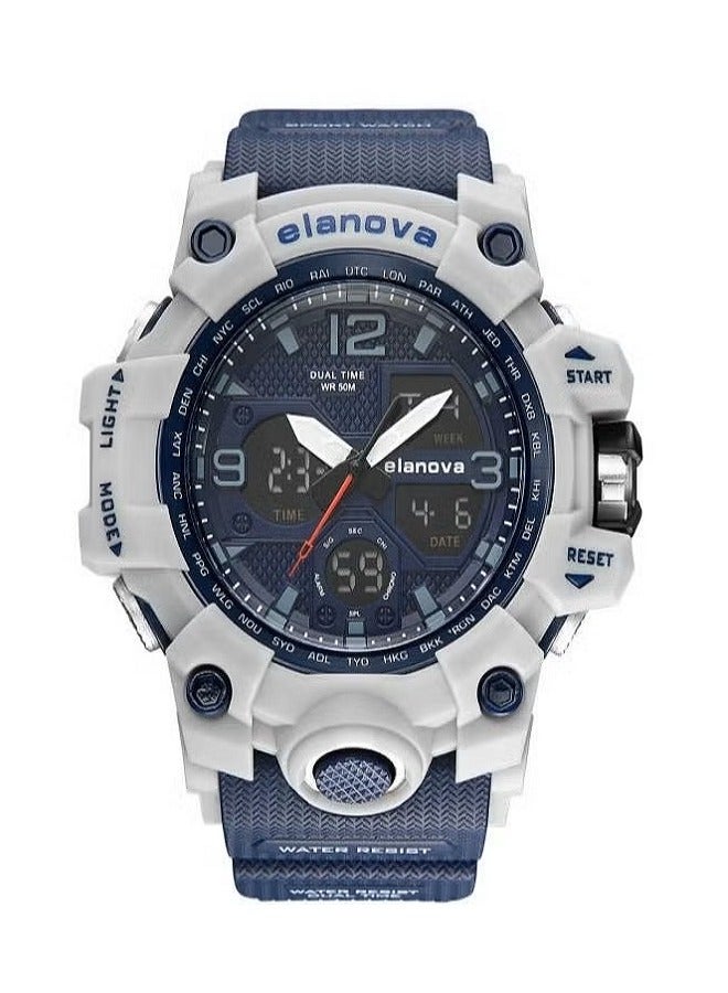 Elanova A wristwatch with hands and a digital display, waterproof, with a durable strap, perfect for daily life Model EL907. - Image 1