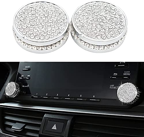 CUCHIYUN 2 pcs Bling Volume Sound Radio Switch Knob Navigation Knob Trim Cover Crystal Rhinestones Trim Compatible with Honda Accord Accessory Sport EX EXL Touring 2021 2020 2019 2018 - Image 1