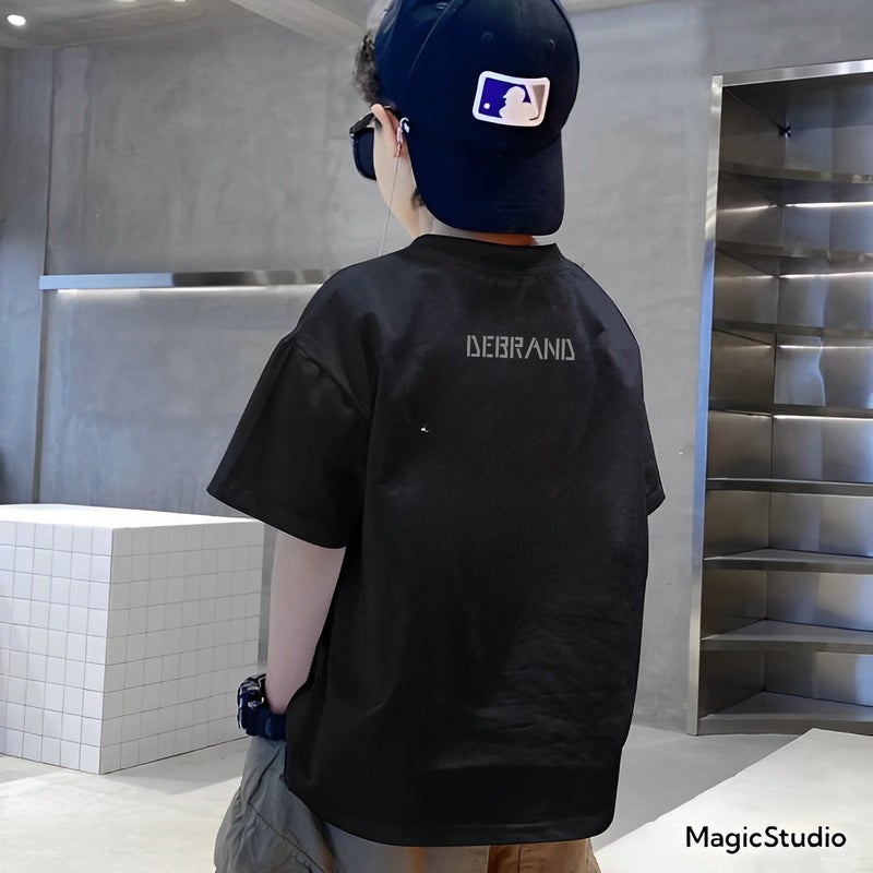 Boys' T-Shirt Short-Sleeved 2023 Mid-Large Children'S Western-Style Thin Half-Sleeved Ins Children'S Fried Street Fashionable Brand Summer Clothes - Image 5