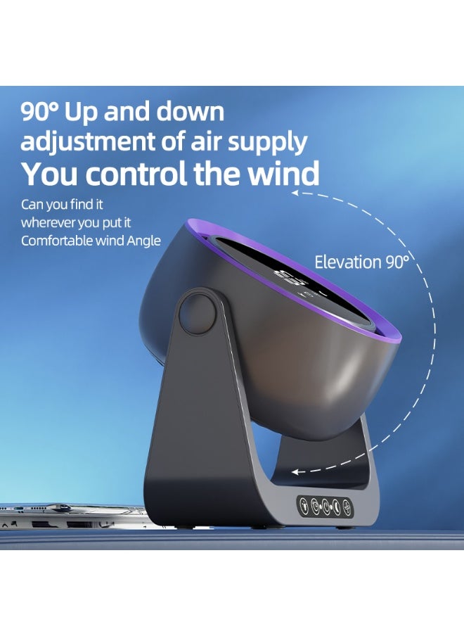 CityRiya-Long Desk Fan, Table Fan, Rechargeable Fan, Cooling Fan with Remote, Air Circulator Fan, Portable Desktop Fan for Bedroom Home Office Travel, 90°+180° Oscillating Summer Essentials Fan (F6)  - Image 5