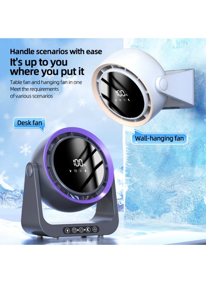 CityRiya-Long Desk Fan, Table Fan, Rechargeable Fan, Cooling Fan with Remote, Air Circulator Fan, Portable Desktop Fan for Bedroom Home Office Travel, 90°+180° Oscillating Summer Essentials Fan (F6)  - Image 4