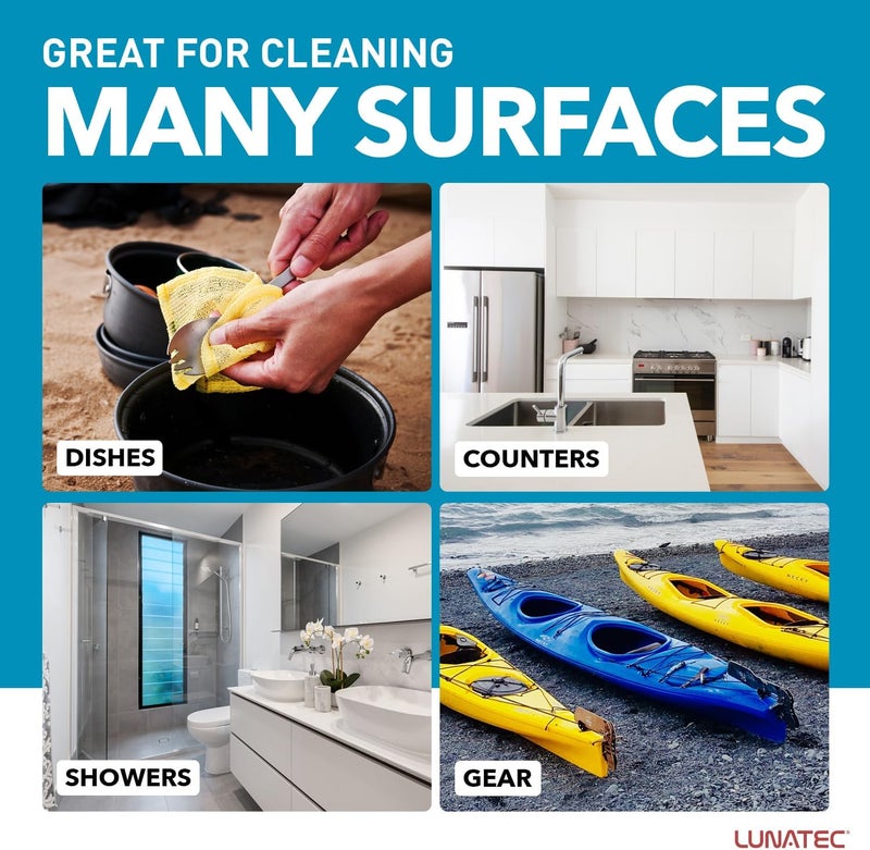 Lunatec Odor-Free Dishcloths - 4-Pack Durable Scrubber and Scouring Pad for Kitchen Cleaning - Image 5