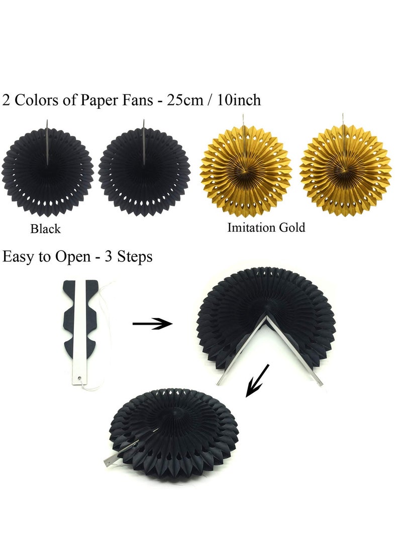 Mordely - Party Decoration, 20 Pcs Hanging Paper Fans, Pom Poms Flowers, Garlands String Polka Dot and Triangle Bunting Flags for Birthday Parties, Bridal Showers, Baby Showers, Wedding - Image 1