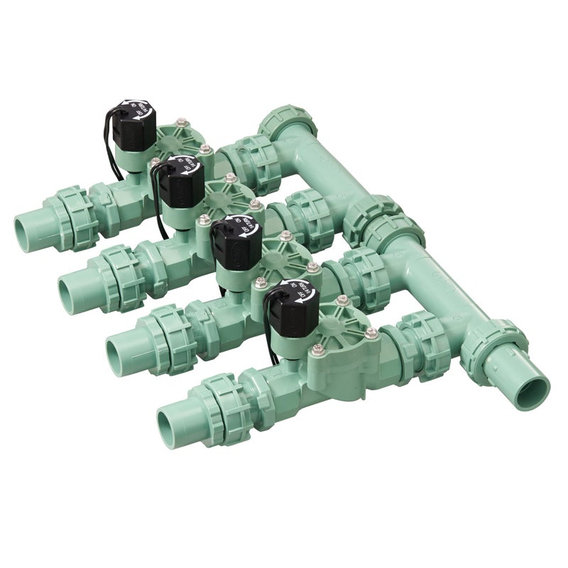Orbit 57257 4Valve Preassembled Sprinkler Manifold Easy Install Smart Controller Compatible Works with PVC Poly Pipe Includes 4 inLine Valves - Image 2