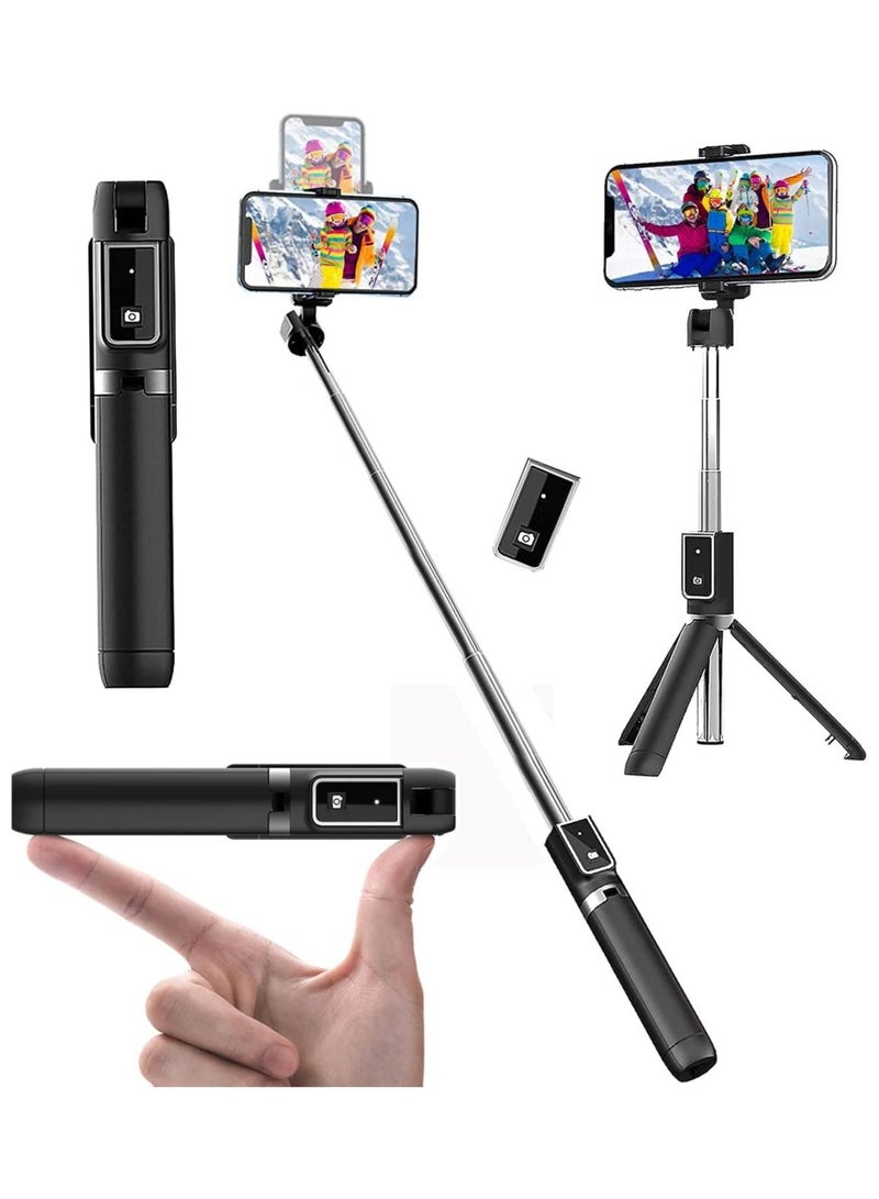 ELTRAZONE Selfie Stick, 3 in 1 Extendable Selfie Stick Tripod with Detachable Bluetooth Wireless Remote Phone Holder for iPhone 12/Xs/iPhone 8/iPhone 11/11pro, Galaxy S10/S9 Plus/S8/Note8 - Image 1