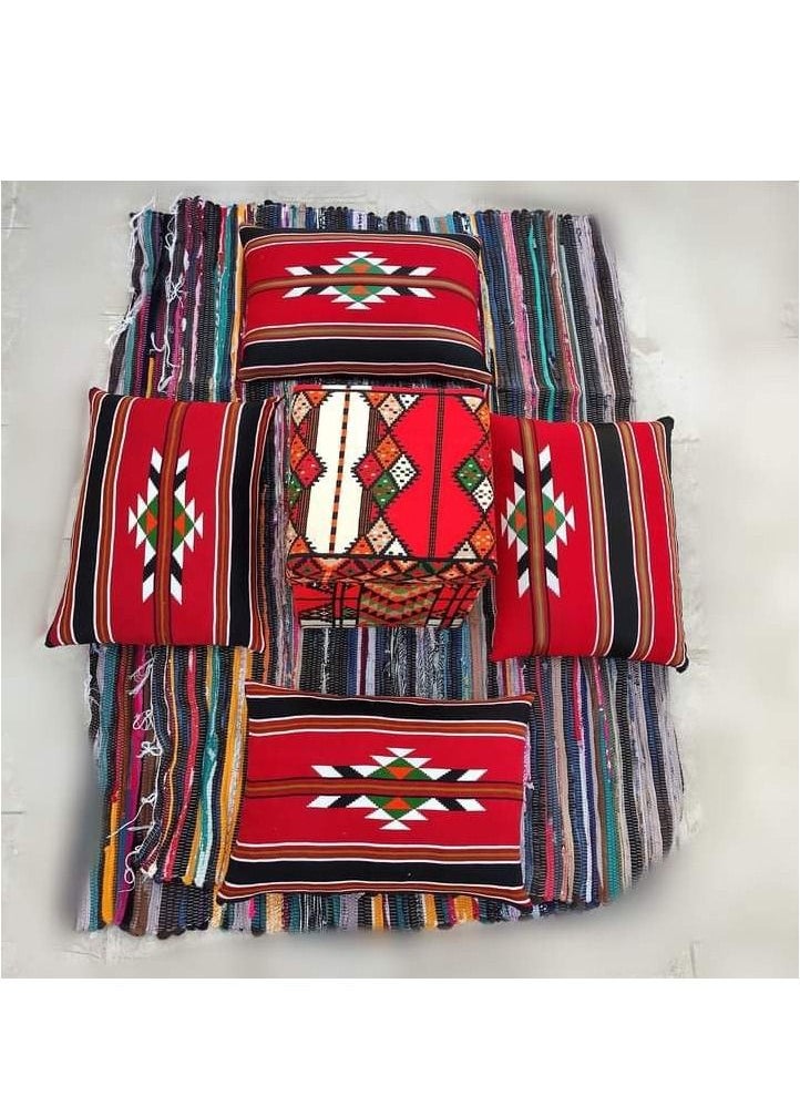 Egypt Antiques - A base or a majlis in the Arabic style, consisting of a table, 4 cushions, floor kilims, 100% handmade - Image 1