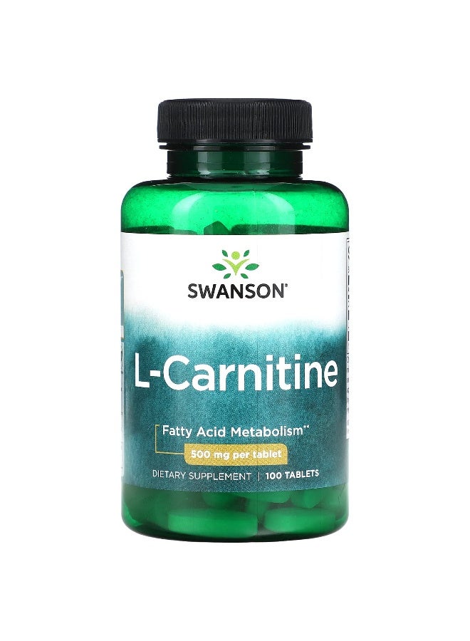 SWANSON Swanson, L-Carnitine, 500 mg, 100 Tablets 