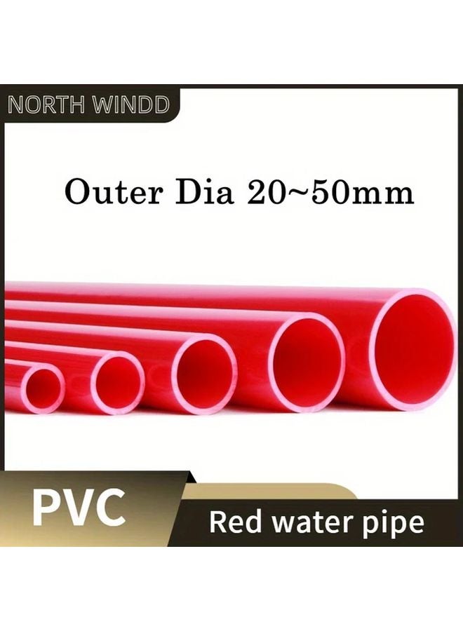 1M Length Red PVC Water Pipe 40mm Outer Diameter For Garden Irrigation Aquarium - Image 2