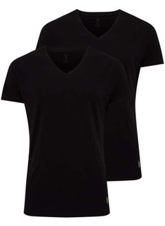 U.S. Polo Assn. 2 Piece V Neck Short Sleeve Solid Color T-Shirt  - Image 2