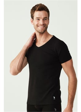 U.S. Polo Assn. 2 Piece V Neck Short Sleeve Solid Color T-Shirt  - Image 1