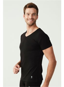 U.S. Polo Assn. 2 Piece V Neck Short Sleeve Solid Color T-Shirt  - Image 3