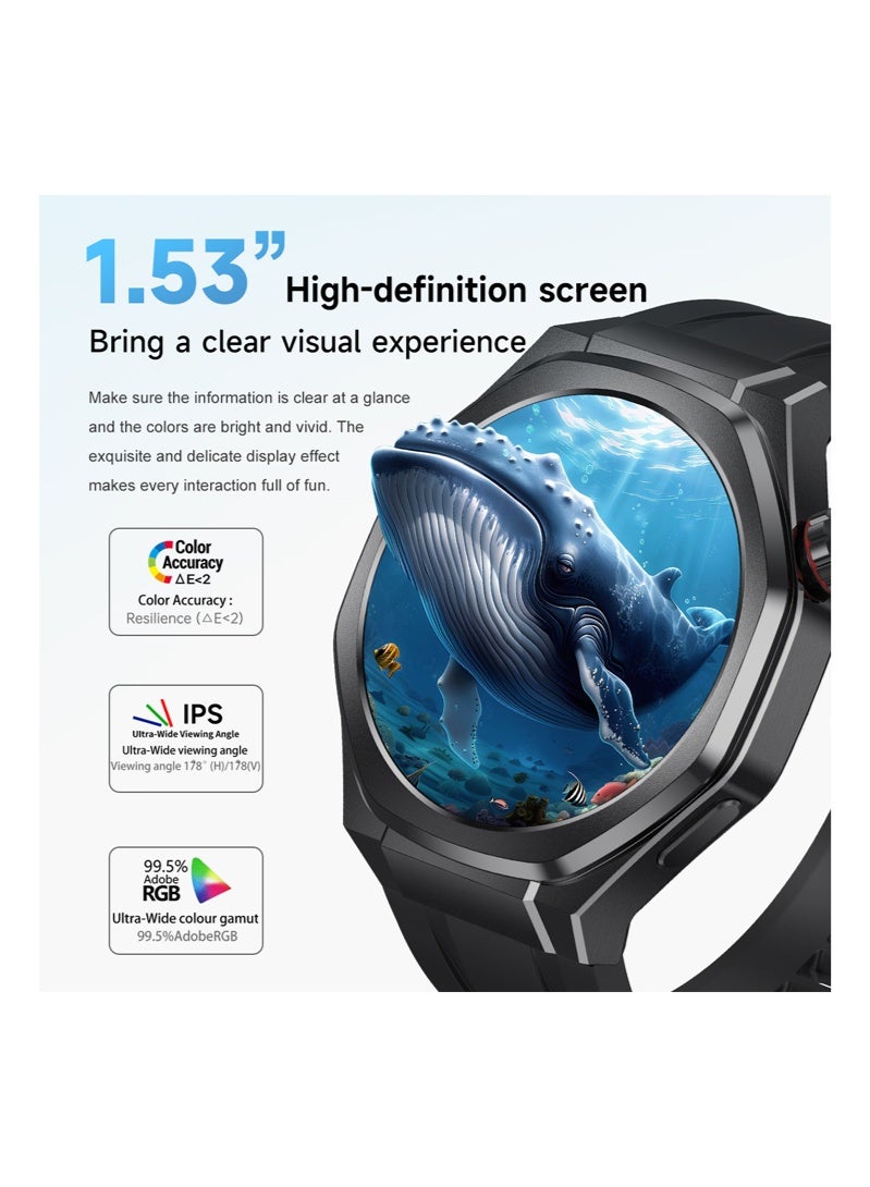 RollsTimi  Men's Fashion Smart Watch, Bluetooth Call, 1.53" High-definition Touch Screen, Multi-dimensional Health Monitoring, Sports Mode, IP67 Waterproof, Long-lasting Battery Life - Image 3