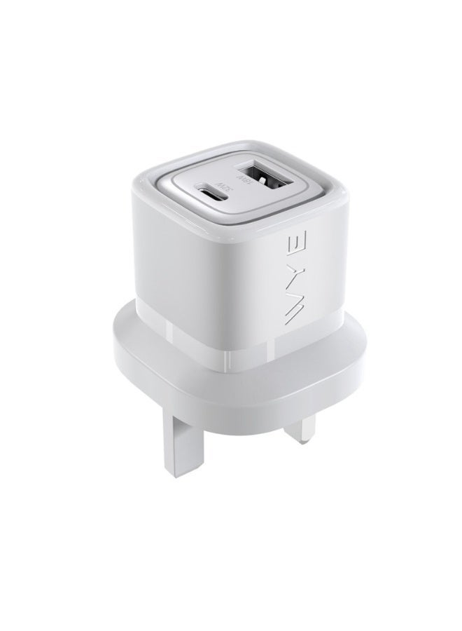 واي شاحن سريع ثنائي المنافذ بقدرة 32 واط | محول طاقة USB-C و USB-A | تقنية GaN | شاحن جداري صغير الحجم | متوافق مع الهواتف الذكية والأجهزة اللوحية - Image 2