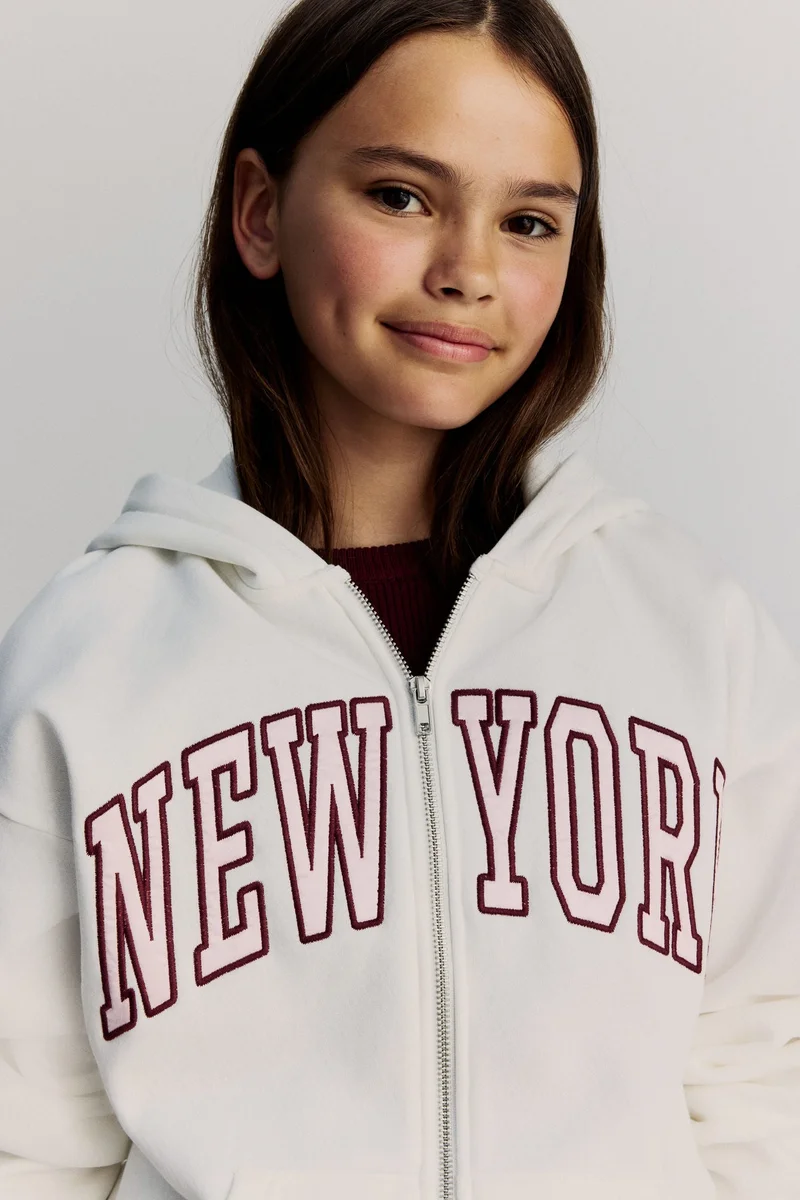 اتش اند ام هودي مطرز بسحاب كامل