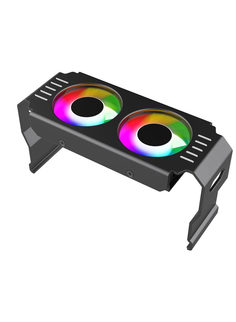 ARGB Memory RAM Cooling Fan with 5V 3-Pin Light Effect for Gaming PC, Aluminum Heatsink and Backplate Cooler, Black Design - Image 1