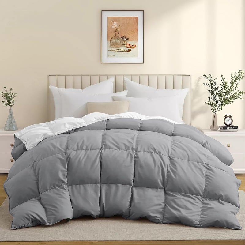 BEDDY FUSION Heavy Winter 600 GSM Comforter King Size 90X106 600 GSM Microfiber Super Soft Fluffy for Winter ComforterRajaiDuvetBlanket King Size WhiteSilver Grey Color - Image 2