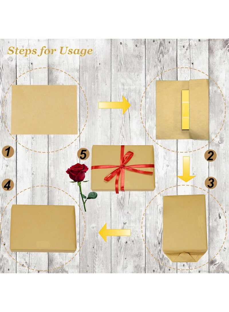 20-Piece Brown Kraft Gift Wrapping Paper – 50x70cm Tissue Paper for DIY Crafts, Birthday, Wedding, Holiday & Rustic Art Projects - Image 3