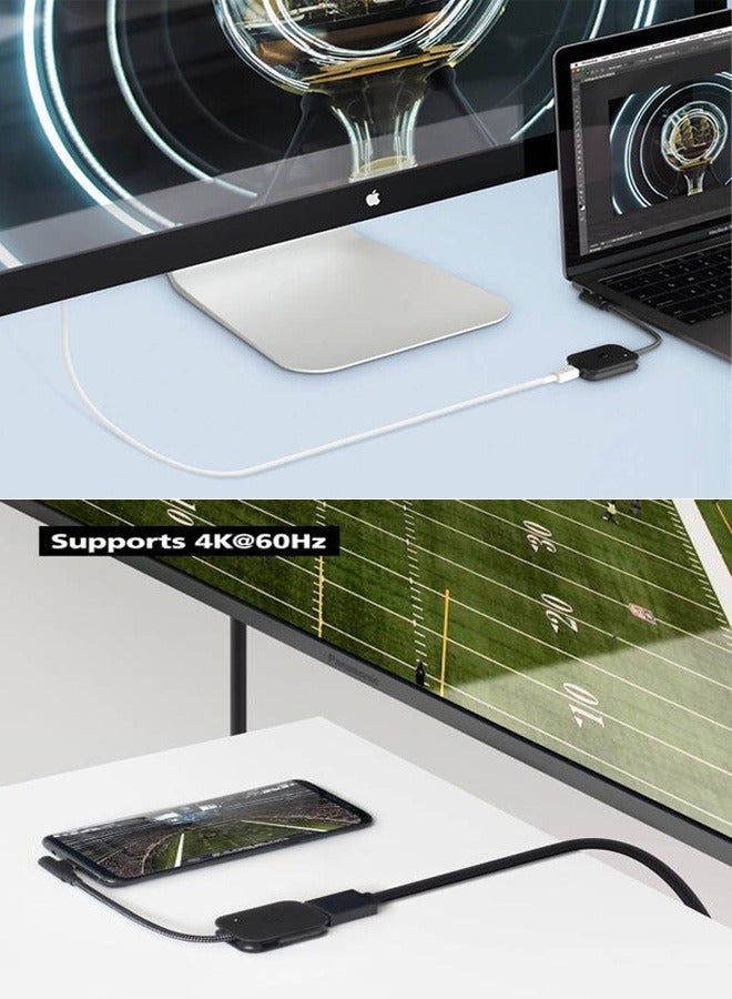 nonda Usb C To Hdmi Adapter (4K@60Hz), Usb Type-C To Hdmi Adapter [Thunderbolt 3] For Macbook Pro 2017/2016, Macbook Air/Ipad Pro 2016/2015, Samsung Galaxy Note S8, Chromebook Pixel - Image 3