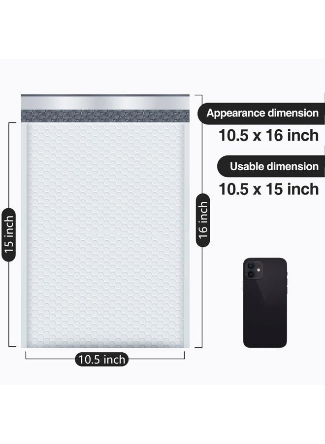 UCGOU Bubble Mailers 10.5x16 Inch White 25 Pack Poly Padded Envelopes Large #5 Mailing Packages Opaque Packaging Postal Self Seal Adhesive Waterproof Boutique Shipping Bags for Clothes - Image 2