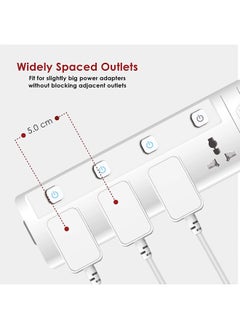 PEGANT 5 Way 3M Power Extension Cord, 5 Universal Outlets, UK Plug, 3M Cable, 2500W  - Image 5