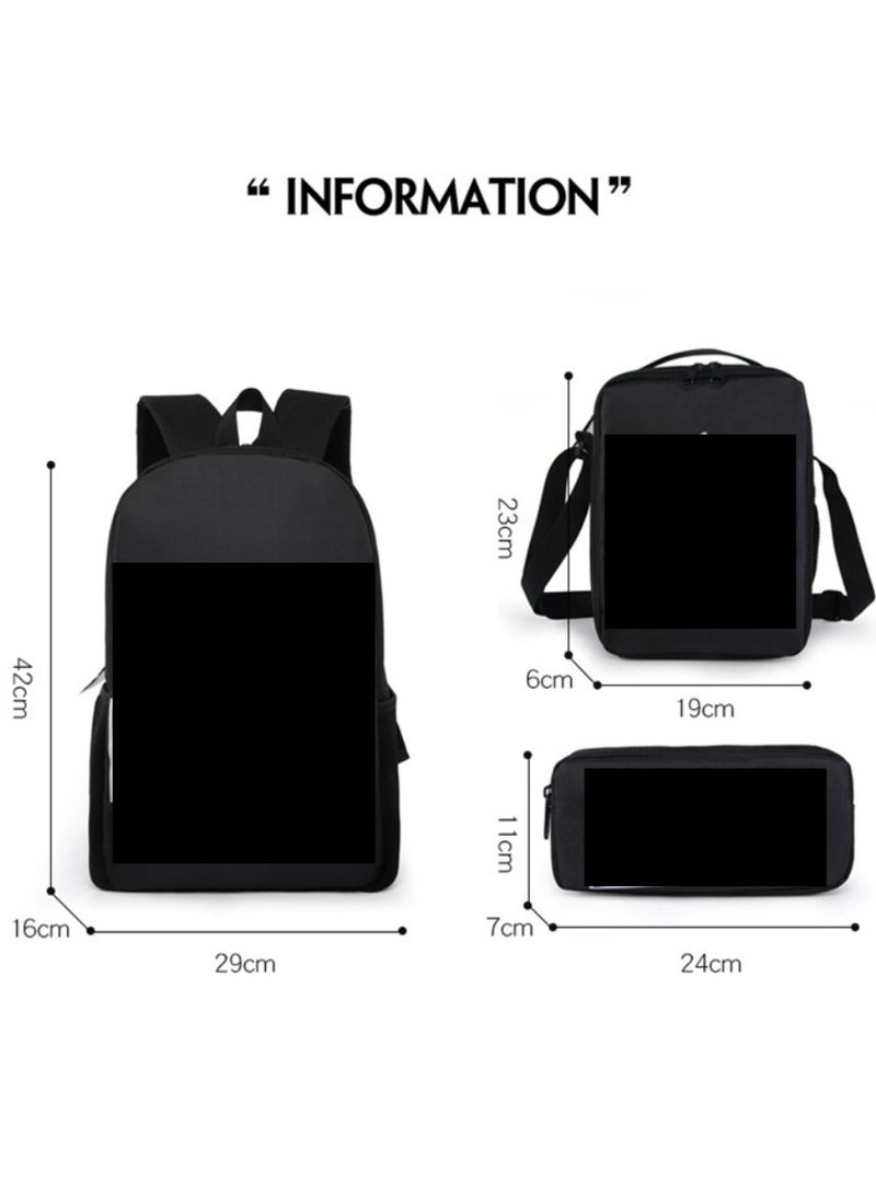 Anime cartoon Dragon Ball backpack for primary and secondary school students, large capacity backpack, shoulder bag, pencil case, 3-piece set for both men and women - Image 2