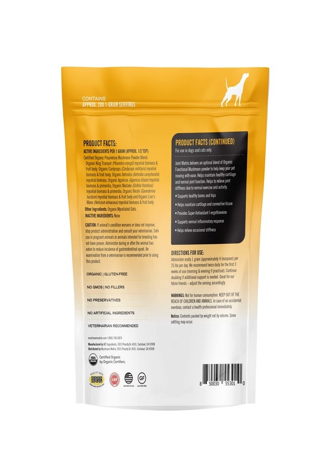 mushroom Matrix Om Mushroom Matrix Mushroom Joint & Hip Pet Supplement, Promotes Resilient Bones & Joints for Dogs & Cats, 200 Grams, 7.1 oz - Image 2
