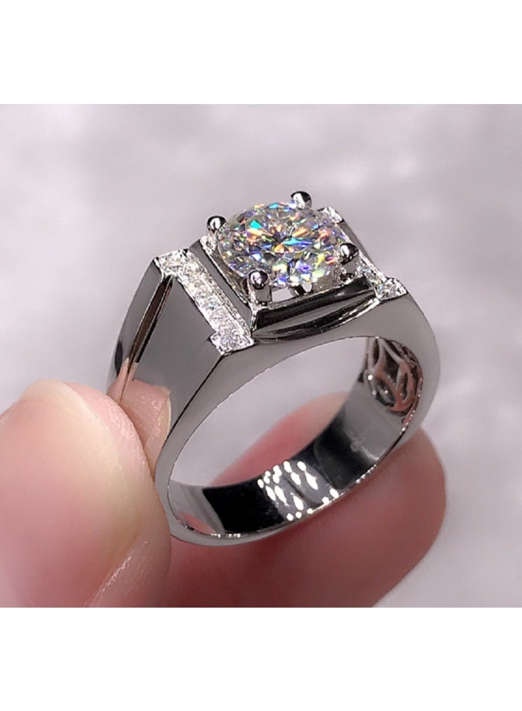 LATEEN 18K Elegant White Gold Plated Silver Moissanite Ring With Brilliant Sparkle With Led light Ring Box - Image 4