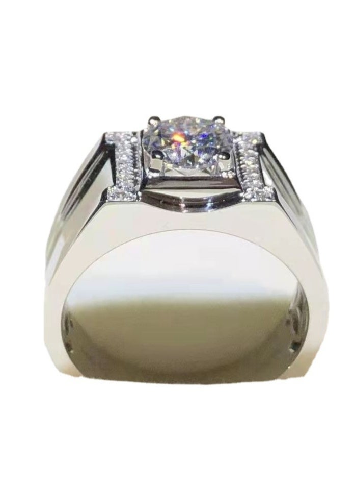 LATEEN 18K Elegant White Gold Plated Silver Moissanite Ring With Brilliant Sparkle With Led light Ring Box - Image 5