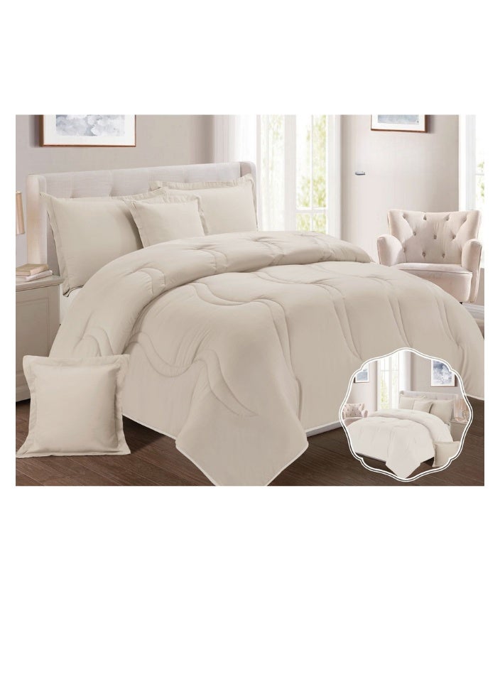 Blue Sky 100% Microfiber Single Bedspread, Solid Design, Reversible, 4-Piece Set, 230X170cm  - Image 1