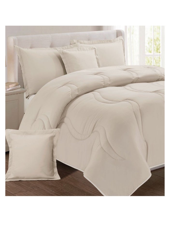 Blue Sky 100% Microfiber Single Bedspread, Solid Design, Reversible, 4-Piece Set, 230X170cm  - Image 2